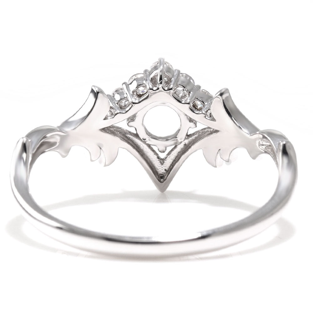 空枠 指輪 簡単 セミオーダー 4ｍｍ リング枠 王冠 レディース リング K18 K10 Pt900 SV925 上品 優雅  ティアラ クラウン 月桂樹 冠 母の日 (品番 mr-0481-kw)