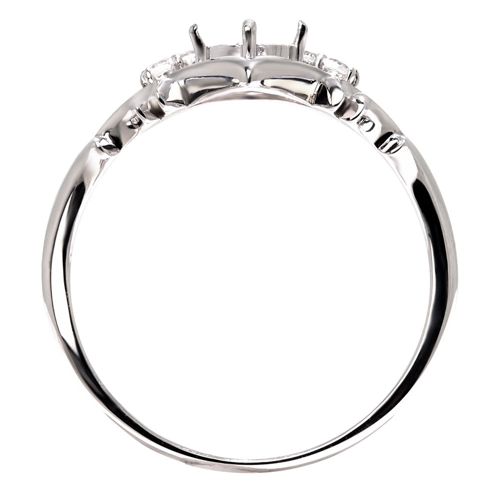 空枠 指輪 簡単 セミオーダー 4ｍｍ リング枠 王冠 レディース リング K18 K10 Pt900 SV925 上品 優雅  ティアラ クラウン 月桂樹 冠 母の日 (品番 mr-0481-kw)