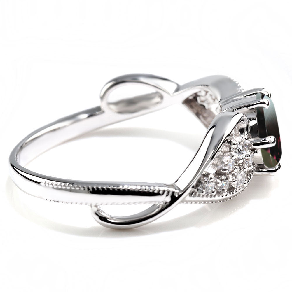 大粒 リング 6mm レディース 指輪 選べるルース 天然石 ハート ジュエリー S字デザイン 彼女 人気 おすすめ バースデー ご褒美 クリスマス プレゼント(品番 mr-0482)