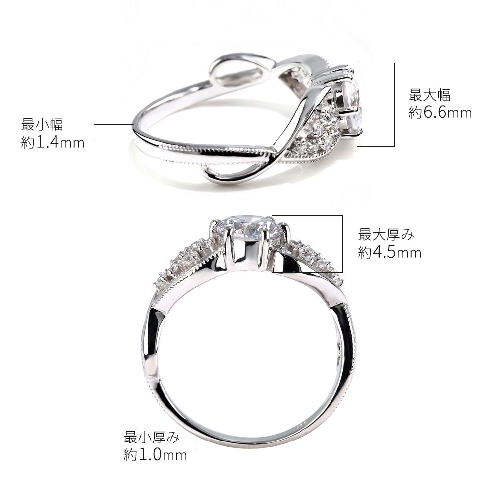 セミオーダー レディース 指輪 空枠 6mm 大粒 大ぶり リング sv925 K10 K18 Pt900 バブル ハート ミルグレイン ルース カスタム (品番 mr-0482-kw)