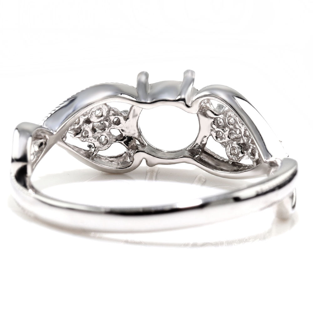 セミオーダー レディース 指輪 空枠 6mm 大粒 大ぶり リング sv925 K10 K18 Pt900 バブル ハート ミルグレイン ルース カスタム (品番 mr-0482-kw)