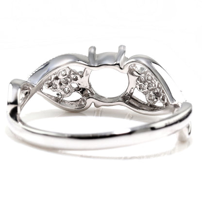 セミオーダー レディース 指輪 空枠 6mm 大粒 大ぶり リング sv925 K10 K18 Pt900 バブル ハート ミルグレイン ルース カスタム (品番 mr-0482-kw)