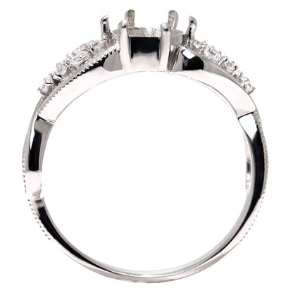 セミオーダー レディース 指輪 空枠 6mm 大粒 大ぶり リング sv925 K10 K18 Pt900 バブル ハート ミルグレイン ルース カスタム (品番 mr-0482-kw)