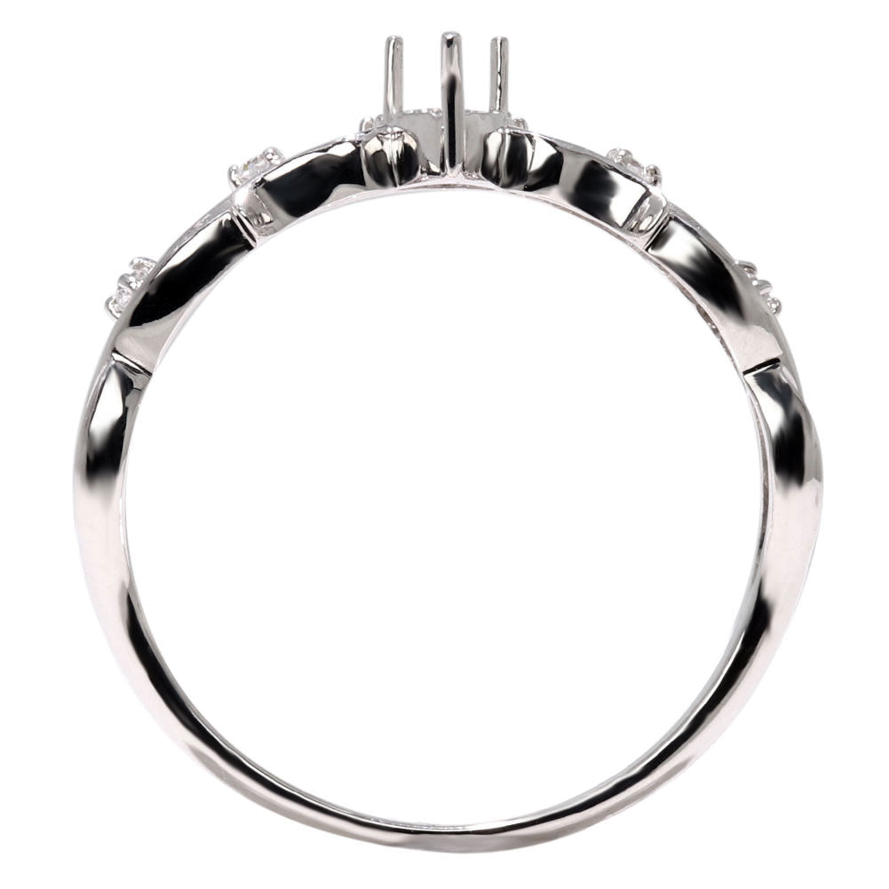 プリンセス リング 空枠 姫リング 指輪 可愛い ペアシェイプ 3×5mm アラベスク 甘め 上品 ティアラ 曲線 フェアリーテイル 簡単 セミオーダー (品番 mr-0483-kw)