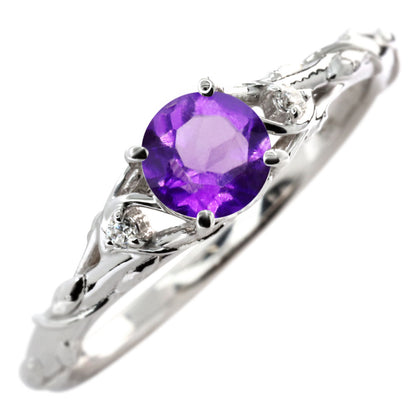 レディース リング 指輪 誕生石 ボタニカル 天然石 選べる誕生石 蔦モチーフ K10 K18 PT900 SV925 上品 可愛い ナチュラル 普段使い ギフト 日本製 (品番 mr-0485)