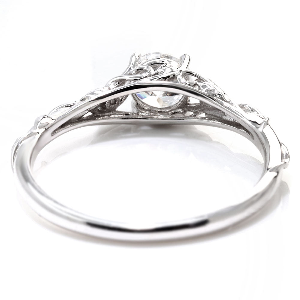 鑑定書付き ダイヤモンド 指輪 0.5ct K18 Pt900 エンゲージリング ボタニカル 婚約指輪 SI VS VVS 高品質 アラベスク 結婚記念日 婚約 サプライズ (品番 mr-0485-4-cgl-2)