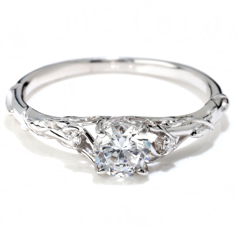 鑑定書付き ダイヤモンド 指輪 0.5ct K18 Pt900 エンゲージリング ボタニカル 婚約指輪 SI VS VVS 高品質 アラベスク 結婚記念日 婚約 サプライズ (品番 mr-0485-4-cgl-2)