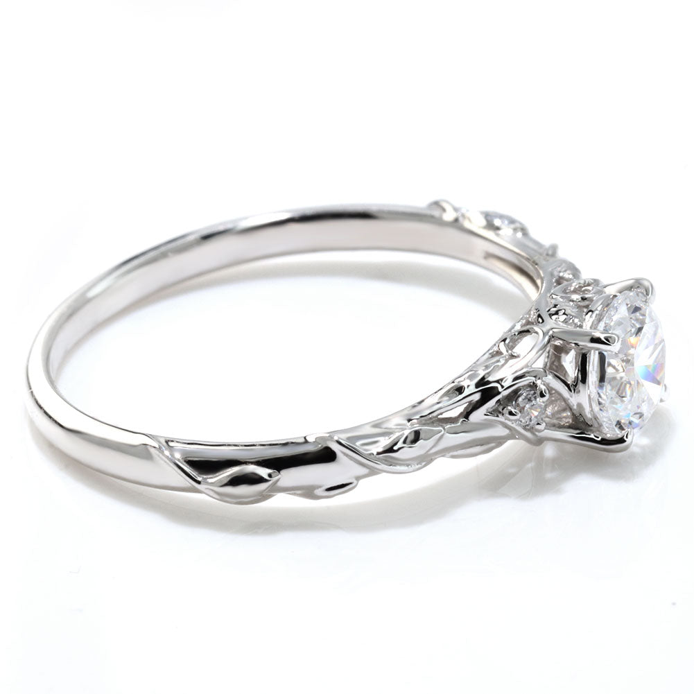 鑑定書付き ダイヤモンド 指輪 0.5ct K18 Pt900 エンゲージリング ボタニカル 婚約指輪 SI VS VVS 高品質 アラベスク 結婚記念日 婚約 サプライズ (品番 mr-0485-4-cgl-2)