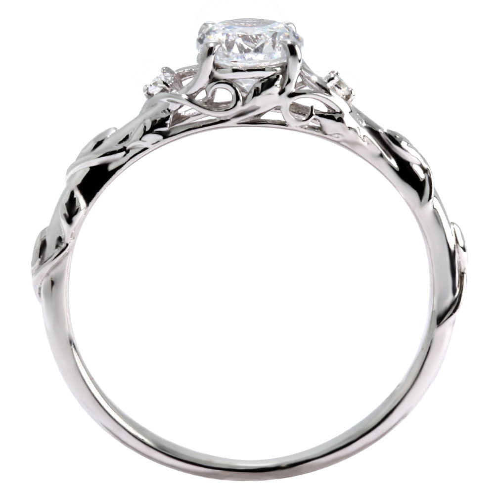 鑑定書付き ダイヤモンド 指輪 0.5ct K18 Pt900 エンゲージリング ボタニカル 婚約指輪 SI VS VVS 高品質 アラベスク 結婚記念日 婚約 サプライズ (品番 mr-0485-4-cgl-2)