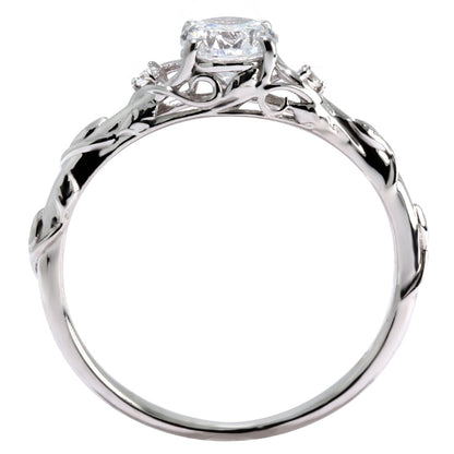 鑑定書付き ダイヤモンド 指輪 0.5ct K18 Pt900 エンゲージリング ボタニカル 婚約指輪 SI VS VVS 高品質 アラベスク 結婚記念日 婚約 サプライズ (品番 mr-0485-4-cgl-2)