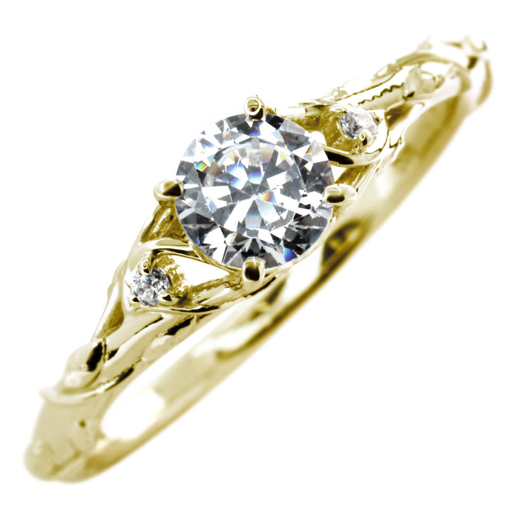 鑑定書付き ダイヤモンド 指輪 0.5ct K18 Pt900 エンゲージリング ボタニカル 婚約指輪 SI VS VVS 高品質 アラベスク 結婚記念日 婚約 サプライズ (品番 mr-0485-4-cgl-2)