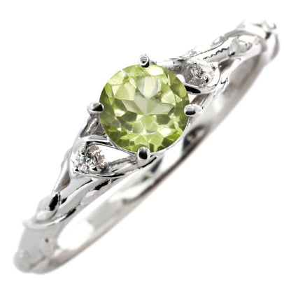 レディース リング 指輪 誕生石 ボタニカル 天然石 選べる誕生石 蔦モチーフ K10 K18 PT900 SV925 上品 可愛い ナチュラル 普段使い ギフト 日本製 (品番 mr-0485)