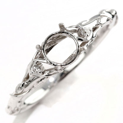 プラチナ レディース 指輪 簡単 リメイク 空枠 5mm ボタニカル リング 蔦モチーフ sv925 k10 k18 pt900  思い出 形見 誕生日 記念日 ジュエリー (品番 mr-0485-kw)