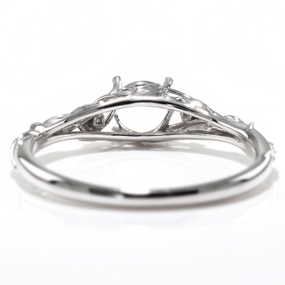 プラチナ レディース 指輪 簡単 リメイク 空枠 5mm ボタニカル リング 蔦モチーフ sv925 k10 k18 pt900  思い出 形見 誕生日 記念日 ジュエリー (品番 mr-0485-kw)