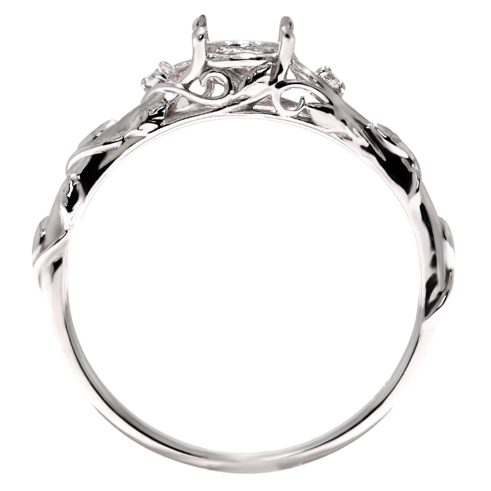 プラチナ レディース 指輪 簡単 リメイク 空枠 5mm ボタニカル リング 蔦モチーフ sv925 k10 k18 pt900  思い出 形見 誕生日 記念日 ジュエリー (品番 mr-0485-kw)