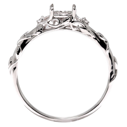 プラチナ レディース 指輪 簡単 リメイク 空枠 5mm ボタニカル リング 蔦モチーフ sv925 k10 k18 pt900  思い出 形見 誕生日 記念日 ジュエリー (品番 mr-0485-kw)