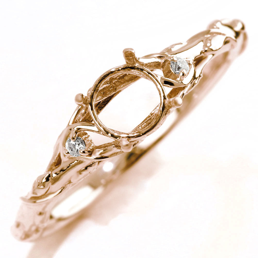 プラチナ レディース 指輪 簡単 リメイク 空枠 5mm ボタニカル リング 蔦モチーフ sv925 k10 k18 pt900  思い出 形見 誕生日 記念日 ジュエリー (品番 mr-0485-kw)