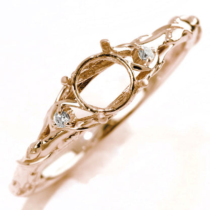 プラチナ レディース 指輪 簡単 リメイク 空枠 5mm ボタニカル リング 蔦モチーフ sv925 k10 k18 pt900  思い出 形見 誕生日 記念日 ジュエリー (品番 mr-0485-kw)