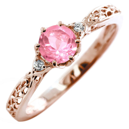 選べる誕生石 レディース リング K10 指輪 5mm 唐草 可愛い 透かし人気 つぼみ フラワー 花 エレガント K18 Pt900 SV925 フェミニン 妻 彼女 記念日 (品番 mr-0486)