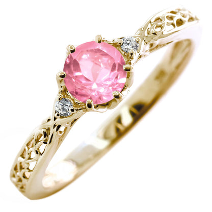 選べる誕生石 レディース リング K10 指輪 5mm 唐草 可愛い 透かし人気 つぼみ フラワー 花 エレガント K18 Pt900 SV925 フェミニン 妻 彼女 記念日 (品番 mr-0486)