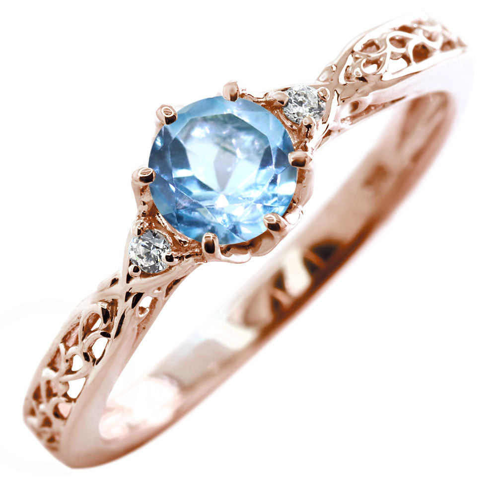 選べる誕生石 レディース リング K10 指輪 5mm 唐草 可愛い 透かし人気 つぼみ フラワー 花 エレガント K18 Pt900 SV925 フェミニン 妻 彼女 記念日 (品番 mr-0486)