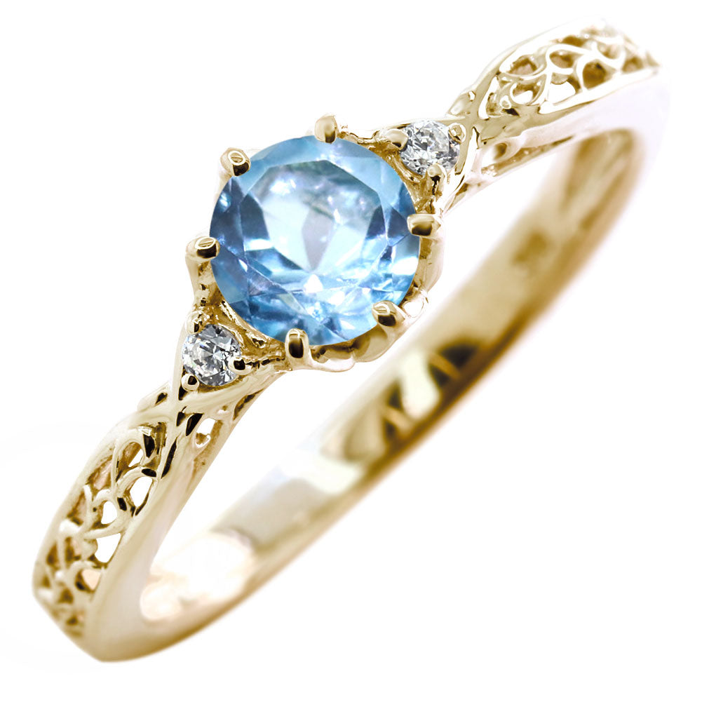 選べる誕生石 レディース リング K10 指輪 5mm 唐草 可愛い 透かし人気 つぼみ フラワー 花 エレガント K18 Pt900 SV925 フェミニン 妻 彼女 記念日 (品番 mr-0486)