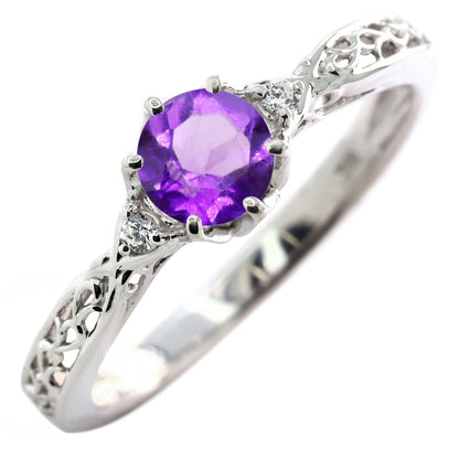 選べる誕生石 レディース リング K10 指輪 5mm 唐草 可愛い 透かし人気 つぼみ フラワー 花 エレガント K18 Pt900 SV925 フェミニン 妻 彼女 記念日 (品番 mr-0486)