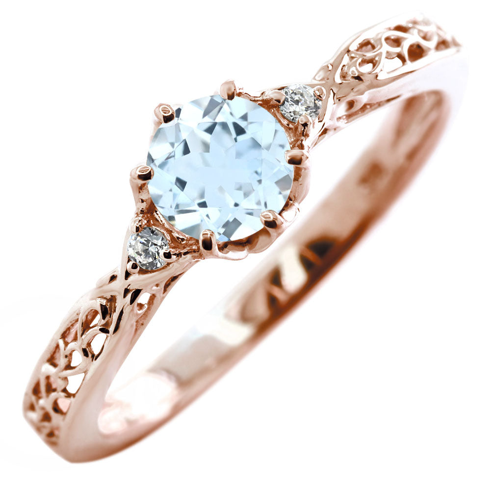 選べる誕生石 レディース リング K10 指輪 5mm 唐草 可愛い 透かし人気 つぼみ フラワー 花 エレガント K18 Pt900 SV925 フェミニン 妻 彼女 記念日 (品番 mr-0486)