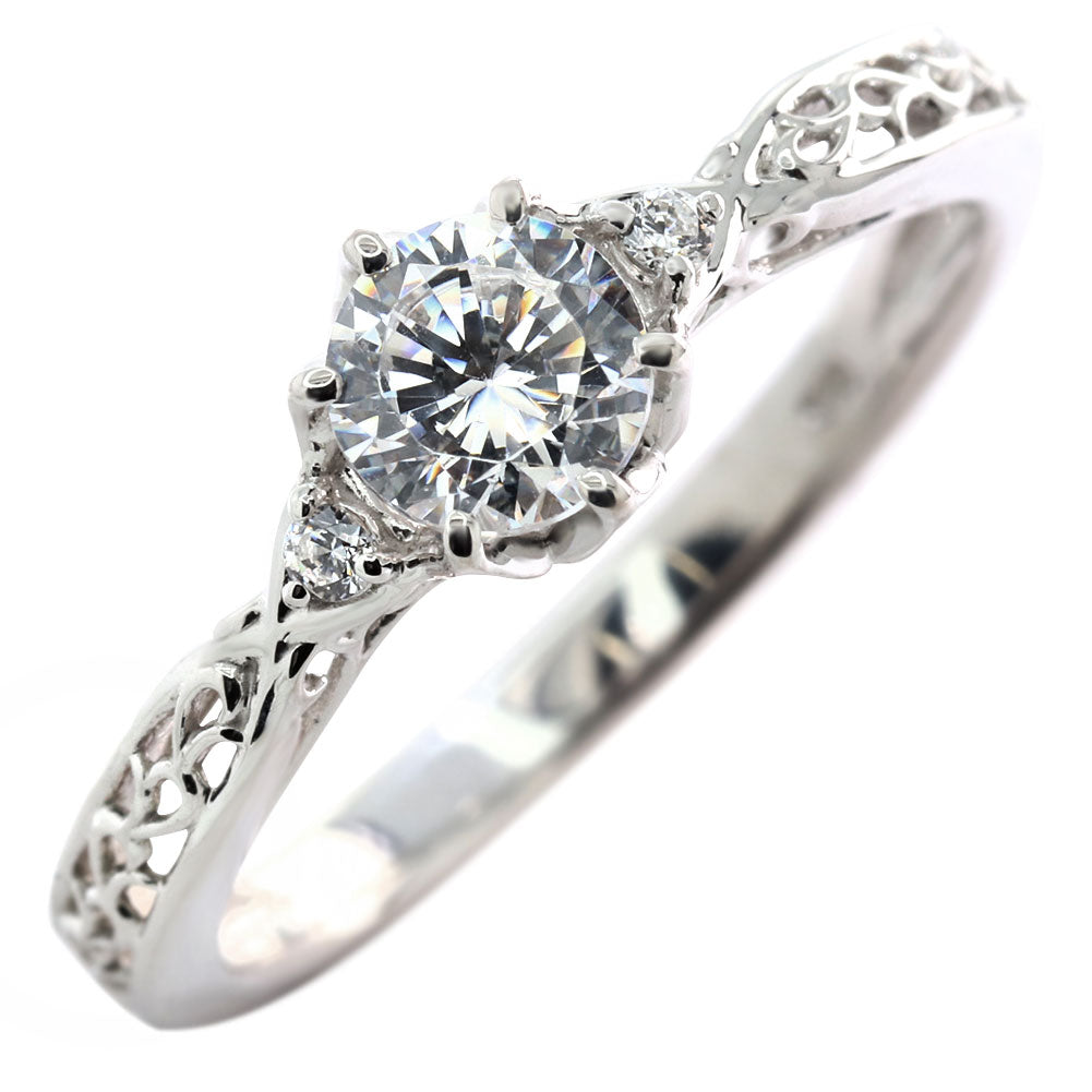 選べる誕生石 レディース リング K10 指輪 5mm 唐草 可愛い 透かし人気 つぼみ フラワー 花 エレガント K18 Pt900 SV925 フェミニン 妻 彼女 記念日 (品番 mr-0486)