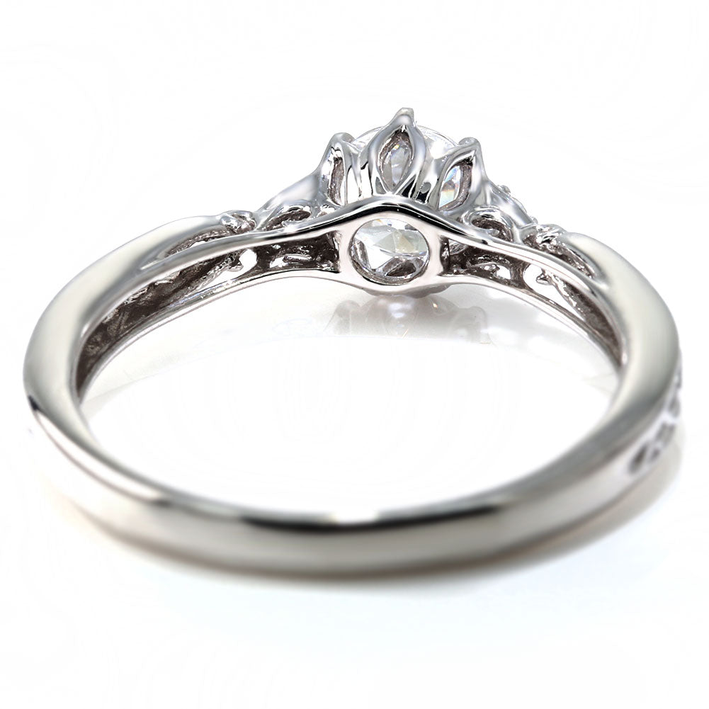 エンゲージリング 鑑定書付き ダイヤモンド 指輪 婚約指輪 K18 Pt900 透かし 高品質アラベスク SI VS VVS 結婚記念日 ブライダル プロポーズ (品番 mr-0486-4-cgl-2)