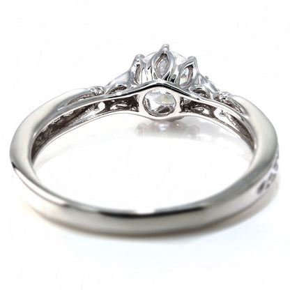 エンゲージリング 鑑定書付き ダイヤモンド 指輪 婚約指輪 K18 Pt900 透かし 高品質アラベスク SI VS VVS 結婚記念日 ブライダル プロポーズ (品番 mr-0486-4-cgl-2)