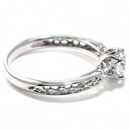 エンゲージリング 鑑定書付き ダイヤモンド 指輪 婚約指輪 K18 Pt900 透かし 高品質アラベスク SI VS VVS 結婚記念日 ブライダル プロポーズ (品番 mr-0486-4-cgl-2)
