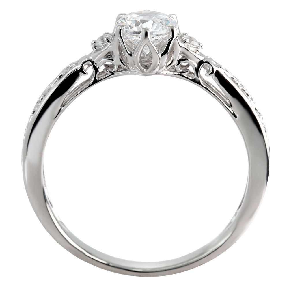 エンゲージリング 鑑定書付き ダイヤモンド 指輪 婚約指輪 K18 Pt900 透かし 高品質アラベスク SI VS VVS 結婚記念日 ブライダル プロポーズ (品番 mr-0486-4-cgl-2)