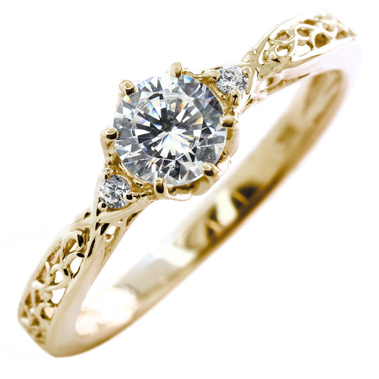 選べる誕生石 レディース リング K10 指輪 5mm 唐草 可愛い 透かし人気 つぼみ フラワー 花 エレガント K18 Pt900 SV925 フェミニン 妻 彼女 記念日 (品番 mr-0486)