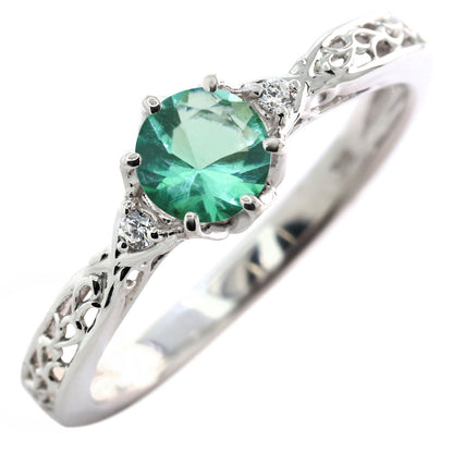 選べる誕生石 レディース リング K10 指輪 5mm 唐草 可愛い 透かし人気 つぼみ フラワー 花 エレガント K18 Pt900 SV925 フェミニン 妻 彼女 記念日 (品番 mr-0486)