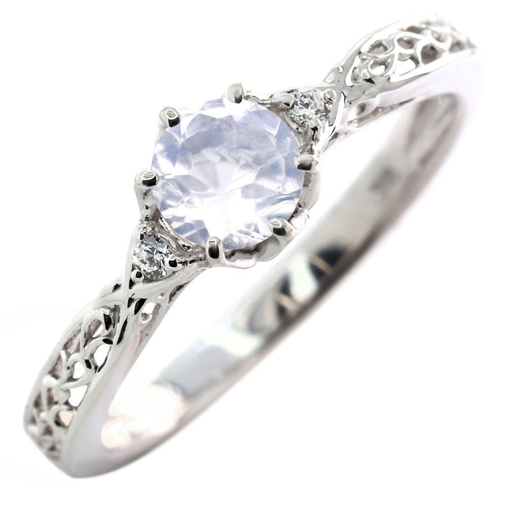 選べる誕生石 レディース リング K10 指輪 5mm 唐草 可愛い 透かし人気 つぼみ フラワー 花 エレガント K18 Pt900 SV925 フェミニン 妻 彼女 記念日 (品番 mr-0486)