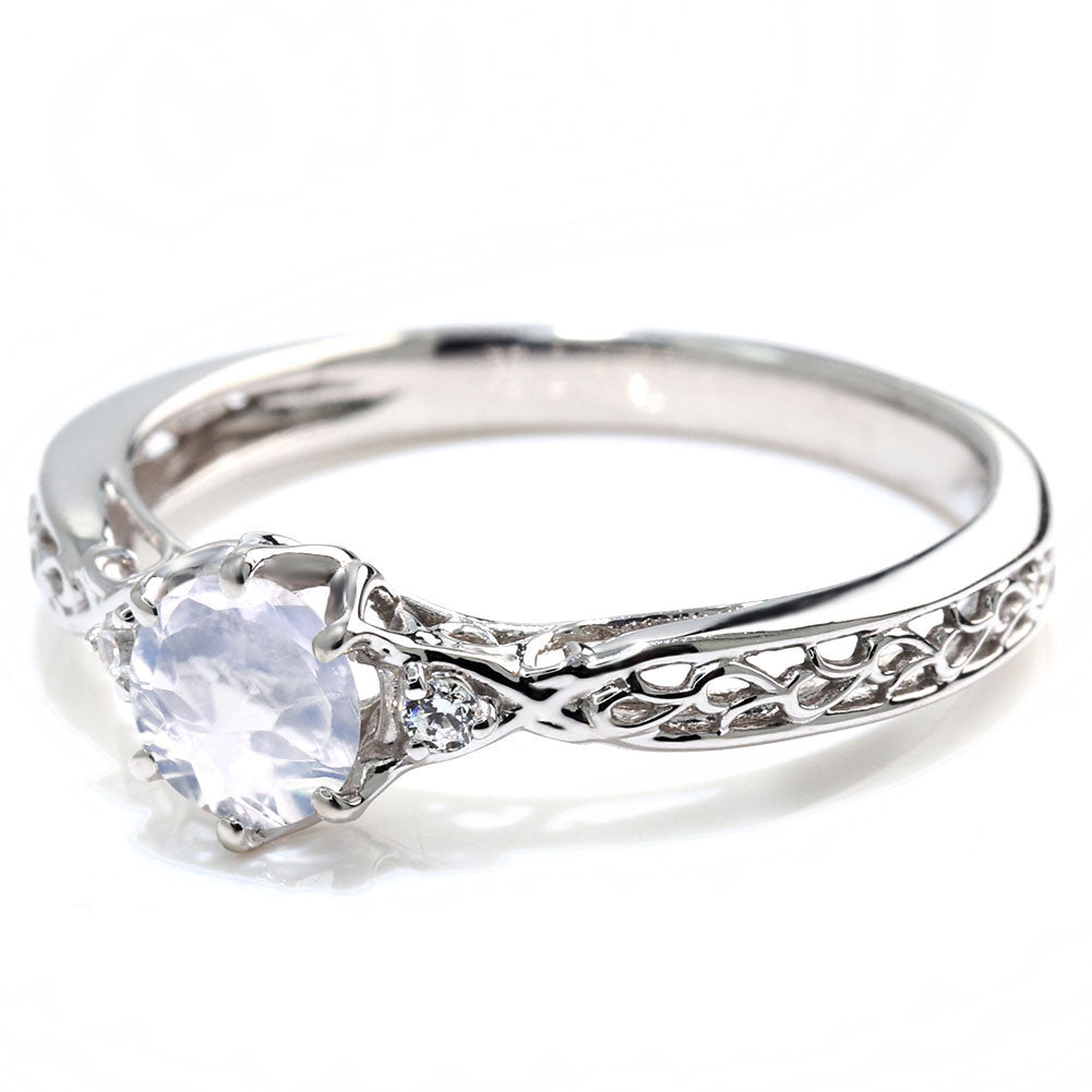 選べる誕生石 レディース リング K10 指輪 5mm 唐草 可愛い 透かし人気 つぼみ フラワー 花 エレガント K18 Pt900 SV925 フェミニン 妻 彼女 記念日 (品番 mr-0486)