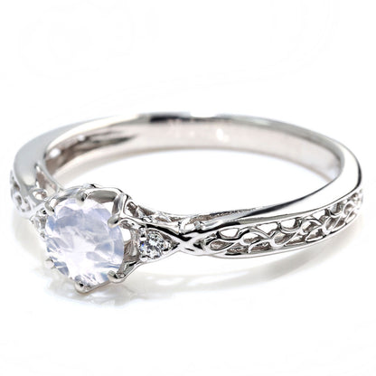 選べる誕生石 レディース リング K10 指輪 5mm 唐草 可愛い 透かし人気 つぼみ フラワー 花 エレガント K18 Pt900 SV925 フェミニン 妻 彼女 記念日 (品番 mr-0486)