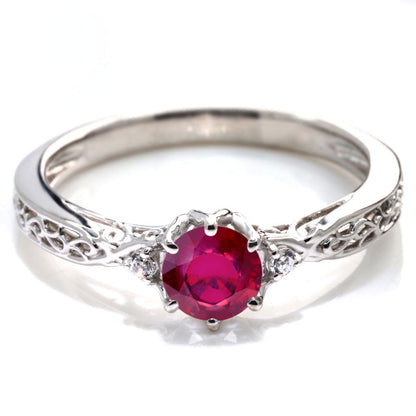 選べる誕生石 レディース リング K10 指輪 5mm 唐草 可愛い 透かし人気 つぼみ フラワー 花 エレガント K18 Pt900 SV925 フェミニン 妻 彼女 記念日 (品番 mr-0486)