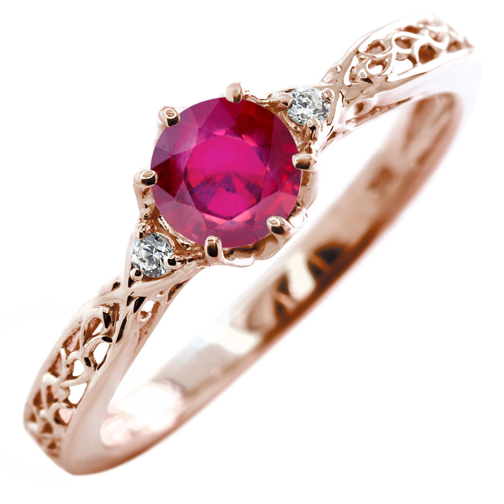 選べる誕生石 レディース リング K10 指輪 5mm 唐草 可愛い 透かし人気 つぼみ フラワー 花 エレガント K18 Pt900 SV925 フェミニン 妻 彼女 記念日 (品番 mr-0486)