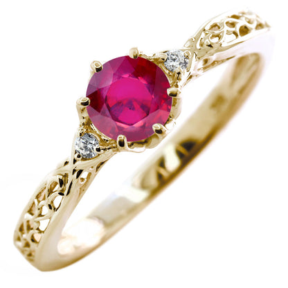 選べる誕生石 レディース リング K10 指輪 5mm 唐草 可愛い 透かし人気 つぼみ フラワー 花 エレガント K18 Pt900 SV925 フェミニン 妻 彼女 記念日 (品番 mr-0486)