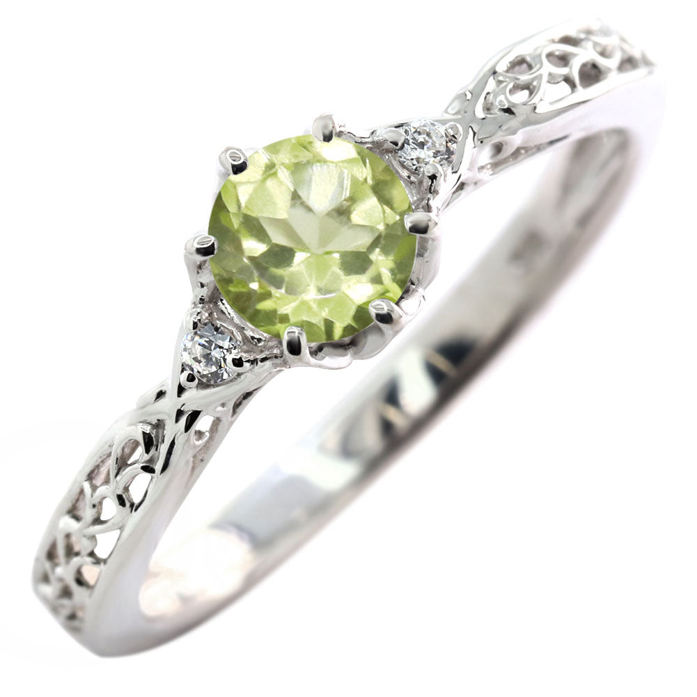 選べる誕生石 レディース リング K10 指輪 5mm 唐草 可愛い 透かし人気 つぼみ フラワー 花 エレガント K18 Pt900 SV925 フェミニン 妻 彼女 記念日 (品番 mr-0486)