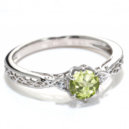 選べる誕生石 レディース リング K10 指輪 5mm 唐草 可愛い 透かし人気 つぼみ フラワー 花 エレガント K18 Pt900 SV925 フェミニン 妻 彼女 記念日 (品番 mr-0486)