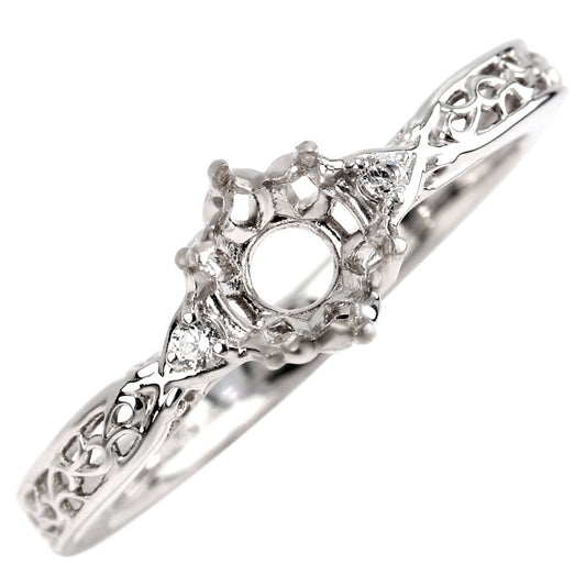 空枠 指輪 5mm 簡単 セミオーダー 枠 アラベスク リング sv925 k10 k18 pt900 フラワー 華やか アンティーク 誕生日 記念日 クリスマス プレゼント (品番 mr-0486-kw)