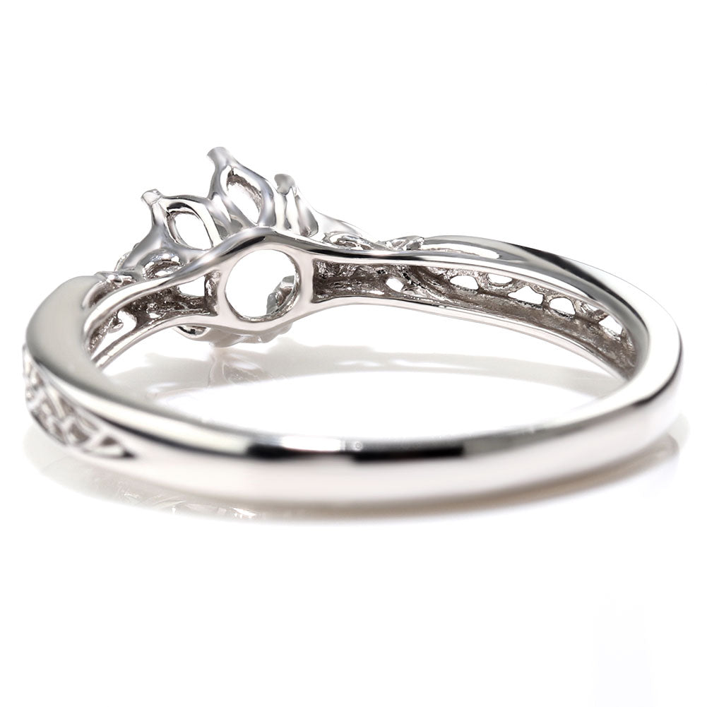 空枠 指輪 5mm 簡単 セミオーダー 枠 アラベスク リング sv925 k10 k18 pt900 フラワー 華やか アンティーク 誕生日 記念日 クリスマス プレゼント (品番 mr-0486-kw)