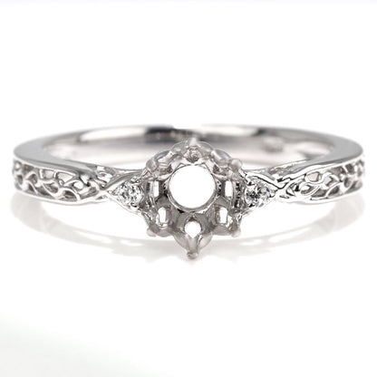 空枠 指輪 5mm 簡単 セミオーダー 枠 アラベスク リング sv925 k10 k18 pt900 フラワー 華やか アンティーク 誕生日 記念日 クリスマス プレゼント (品番 mr-0486-kw)