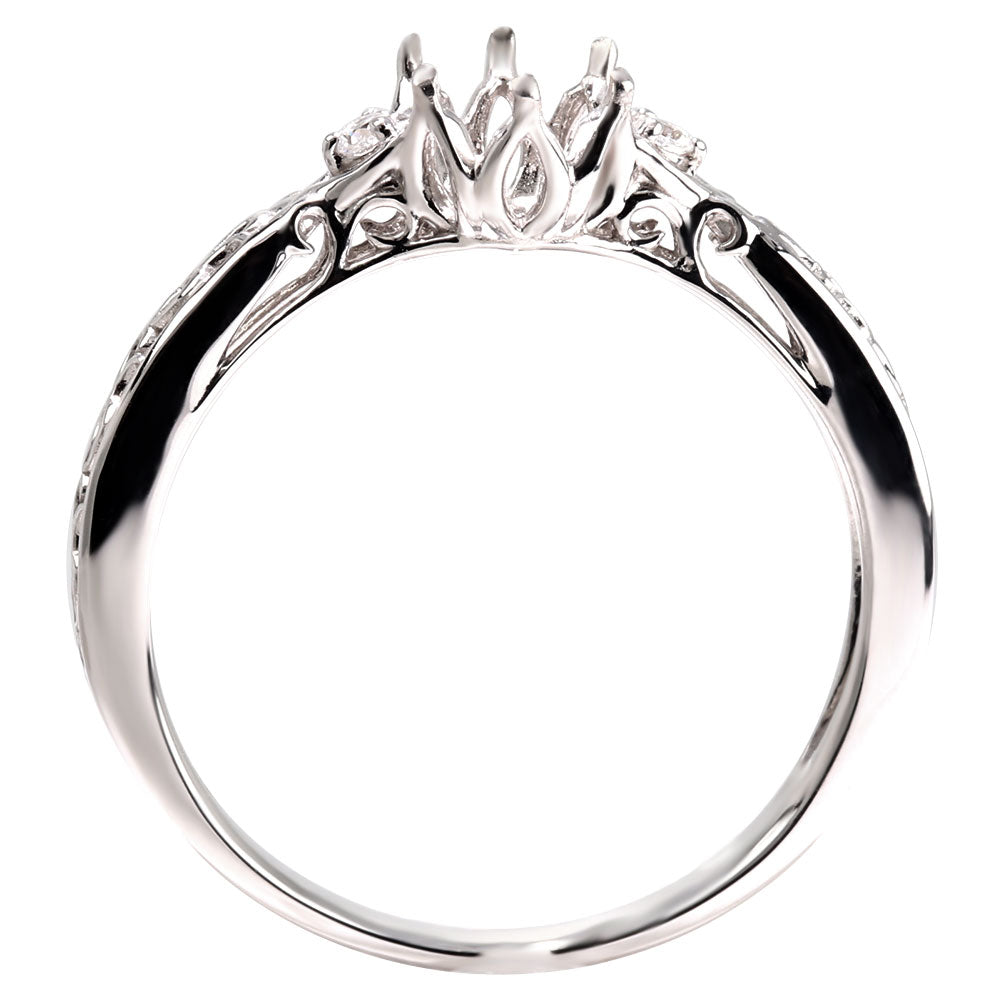 空枠 指輪 5mm 簡単 セミオーダー 枠 アラベスク リング sv925 k10 k18 pt900 フラワー 華やか アンティーク 誕生日 記念日 クリスマス プレゼント (品番 mr-0486-kw)