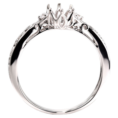 空枠 指輪 5mm 簡単 セミオーダー 枠 アラベスク リング sv925 k10 k18 pt900 フラワー 華やか アンティーク 誕生日 記念日 クリスマス プレゼント (品番 mr-0486-kw)