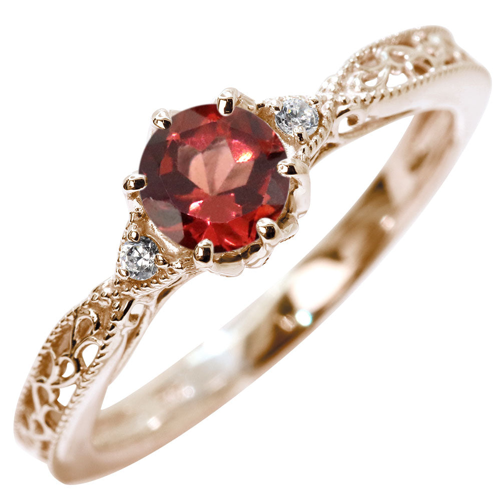 誕生石 指輪 レディース アラベスク リング 選べる 天然石 K18 K10 SV925 透かし ミル打ち エレガント アンティーク 誕生日 成人祝い プレゼント (品番 mr-0487)