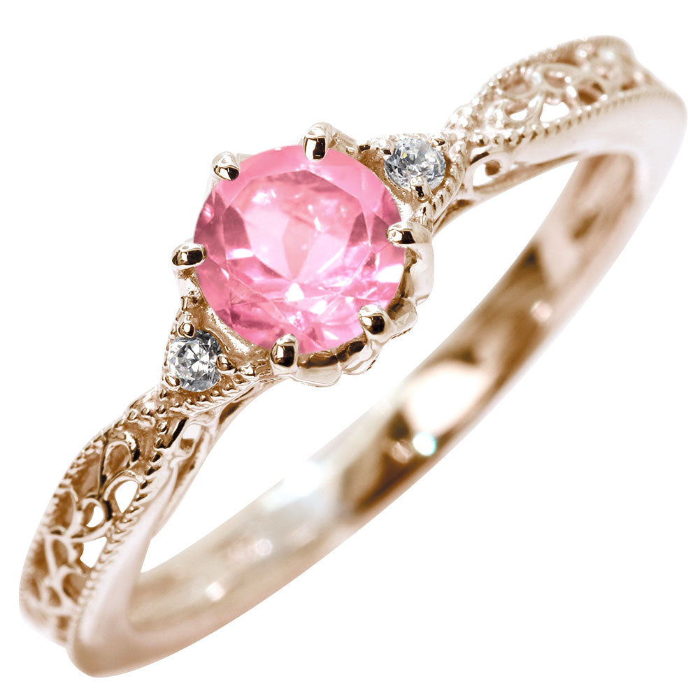 誕生石 指輪 レディース アラベスク リング 選べる 天然石 K18 K10 SV925 透かし ミル打ち エレガント アンティーク 誕生日 成人祝い プレゼント (品番 mr-0487)